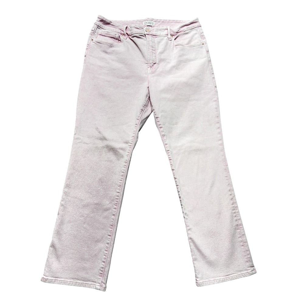 Good American Jeans Womens 32x24.5 Pink High Rise Straight Stretch Tag 14/32